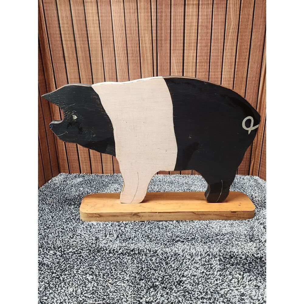 Wooden Pig Decor #A77